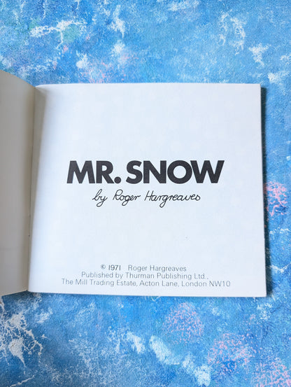 Mr Snow by Roger Hargreaves - 1971 - Thurman Publishing Ltd