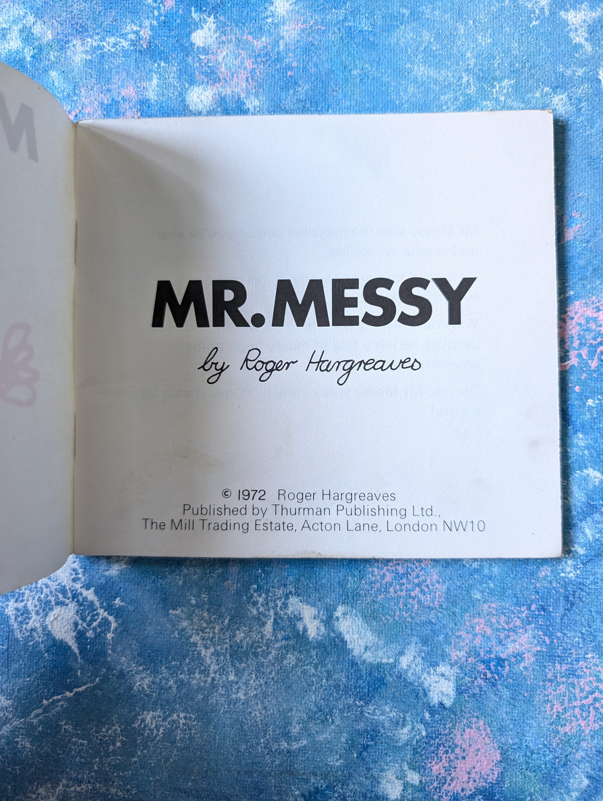 Mr Messy by Roger Hargreaves - 1972 - Thurman Publishing Ltd