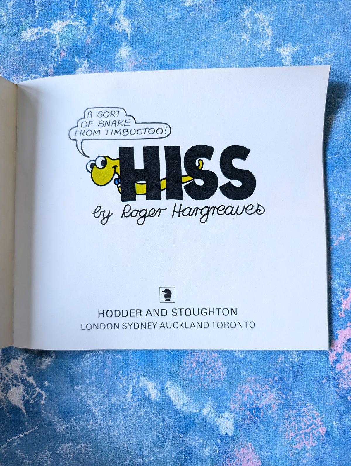 Hiss by Roger Hargreaves - 3rd Impression - 1978 - Hodder & Stoughton