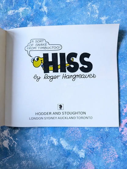 Hiss by Roger Hargreaves - 3rd Impression - 1978 - Hodder & Stoughton