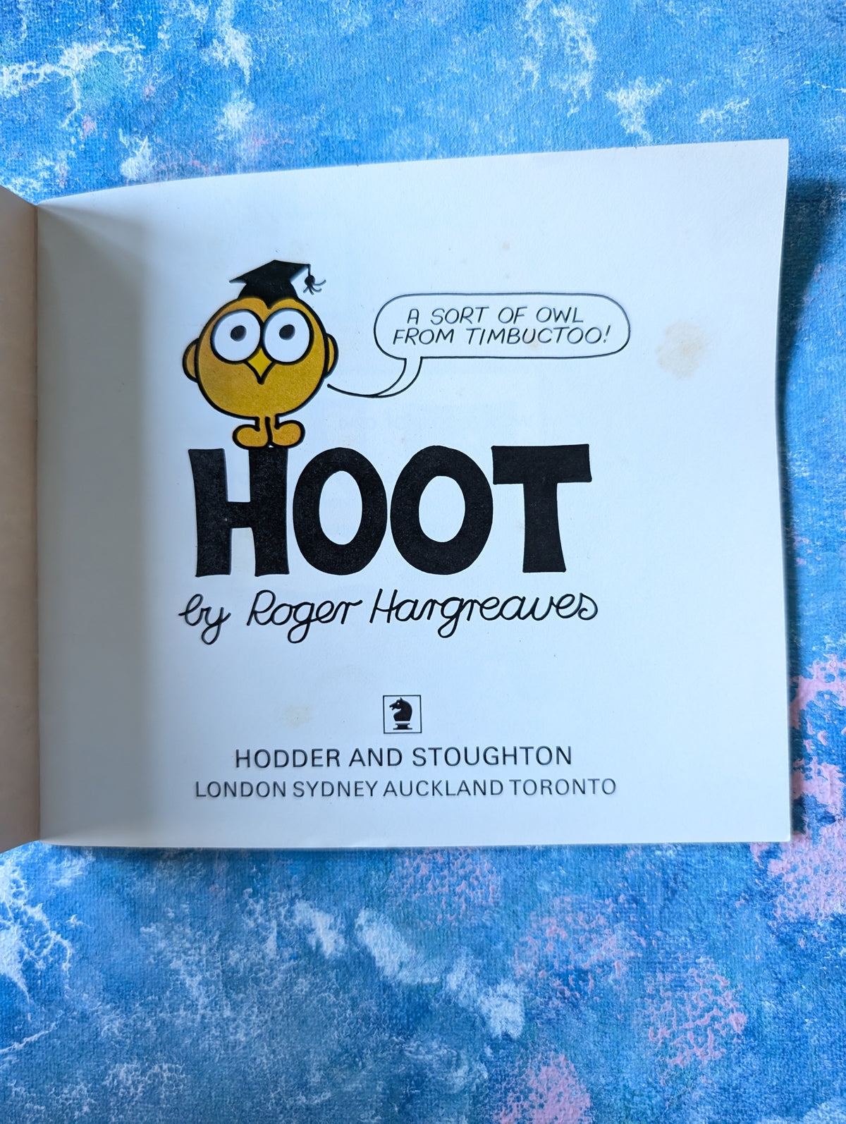 Hoot by Roger Hargreaves - 2nd Impression - 1979 - Hodder & Stoughton