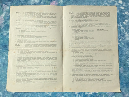 Vintage National Health Service NHS Information Leaflet - 1948