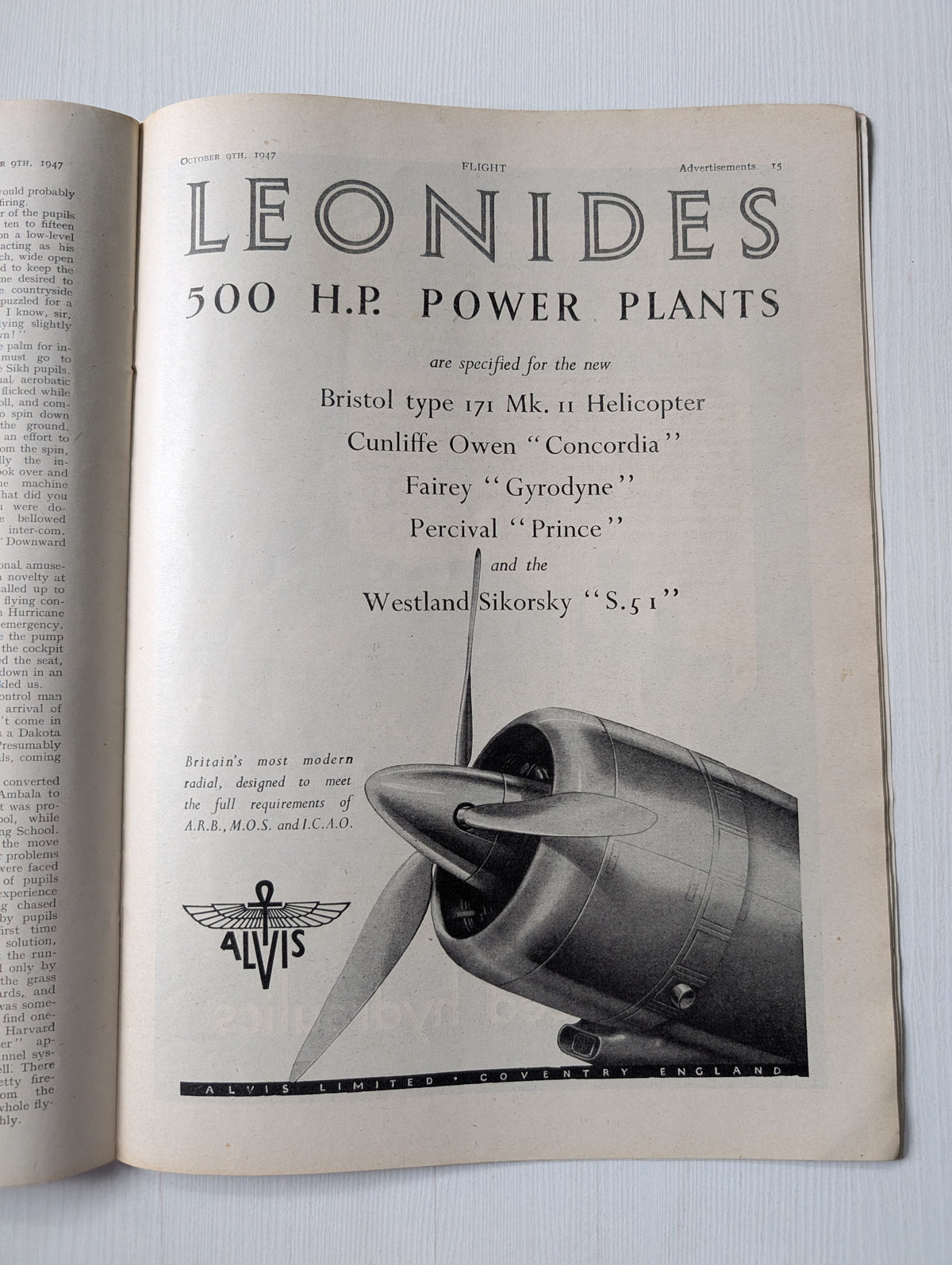 Flight and Aircraft Engineer Magazine No. 2024 - October 9th, 1947