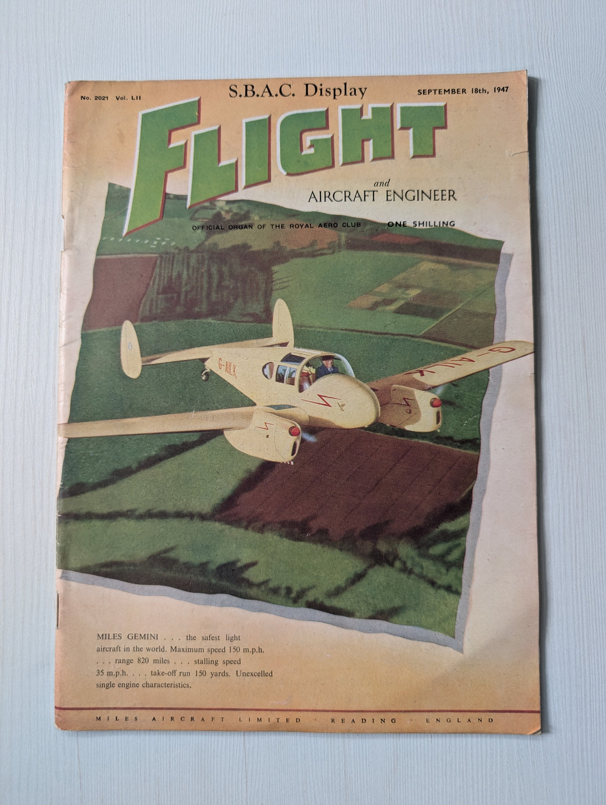 Flight and Aircraft Engineer Magazine No. 2021 - September 18th, 1947