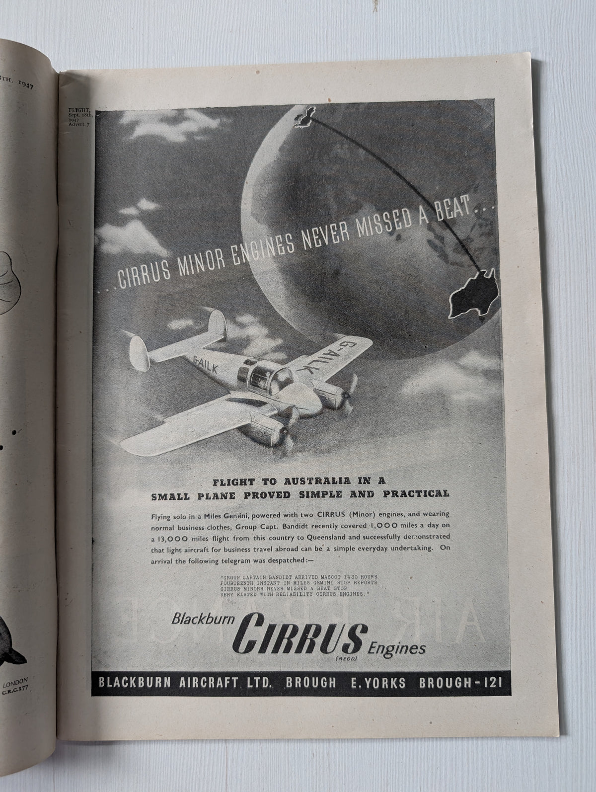 Flight and Aircraft Engineer Magazine No. 2021 - September 18th, 1947