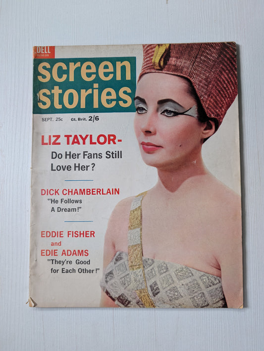 Screen Stories Magazine September 1962 - Elizabeth Taylor Cleopatra Cover
