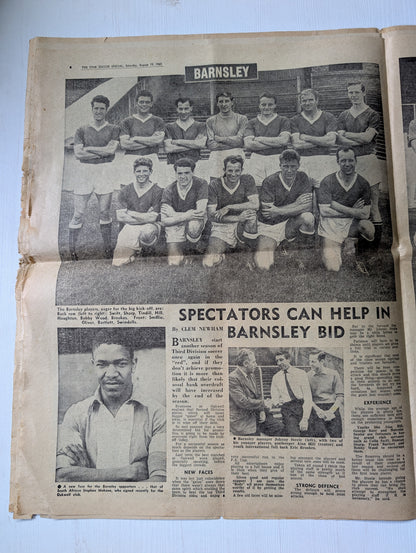 Sheffield Star Newspaper August 19, 1961 - Soccer Special 1961-1962
