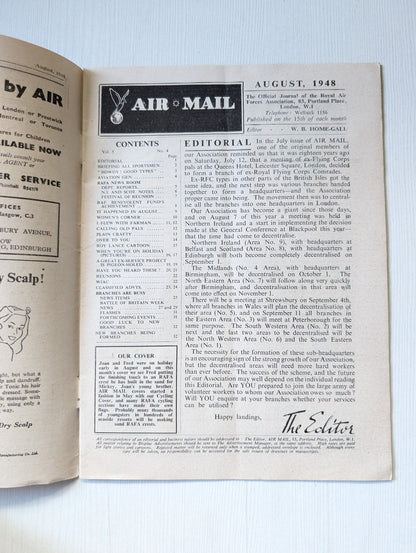 RAFA Journal Air Mail Magazine - August, 1948