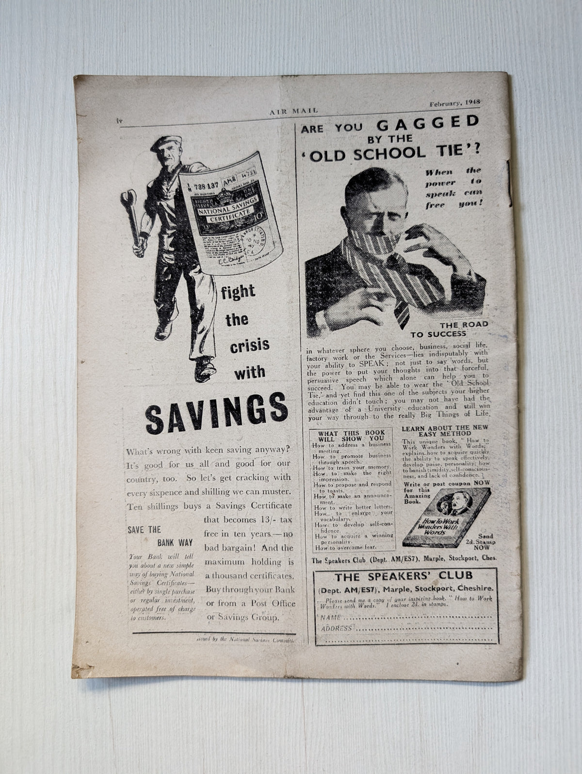 RAFA Journal Air Mail Magazine - February, 1948
