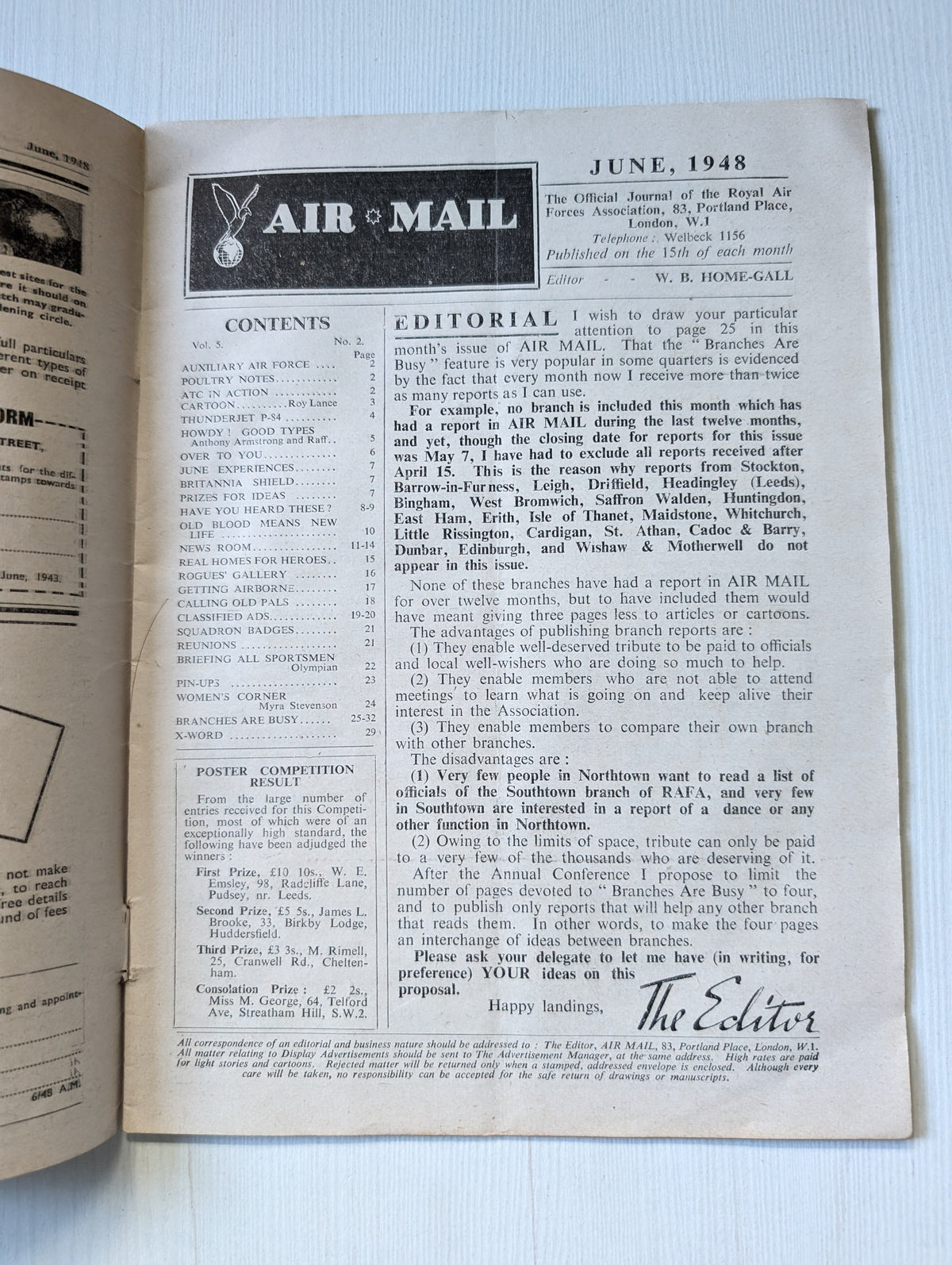 RAFA Journal Air Mail Magazine - June 1948