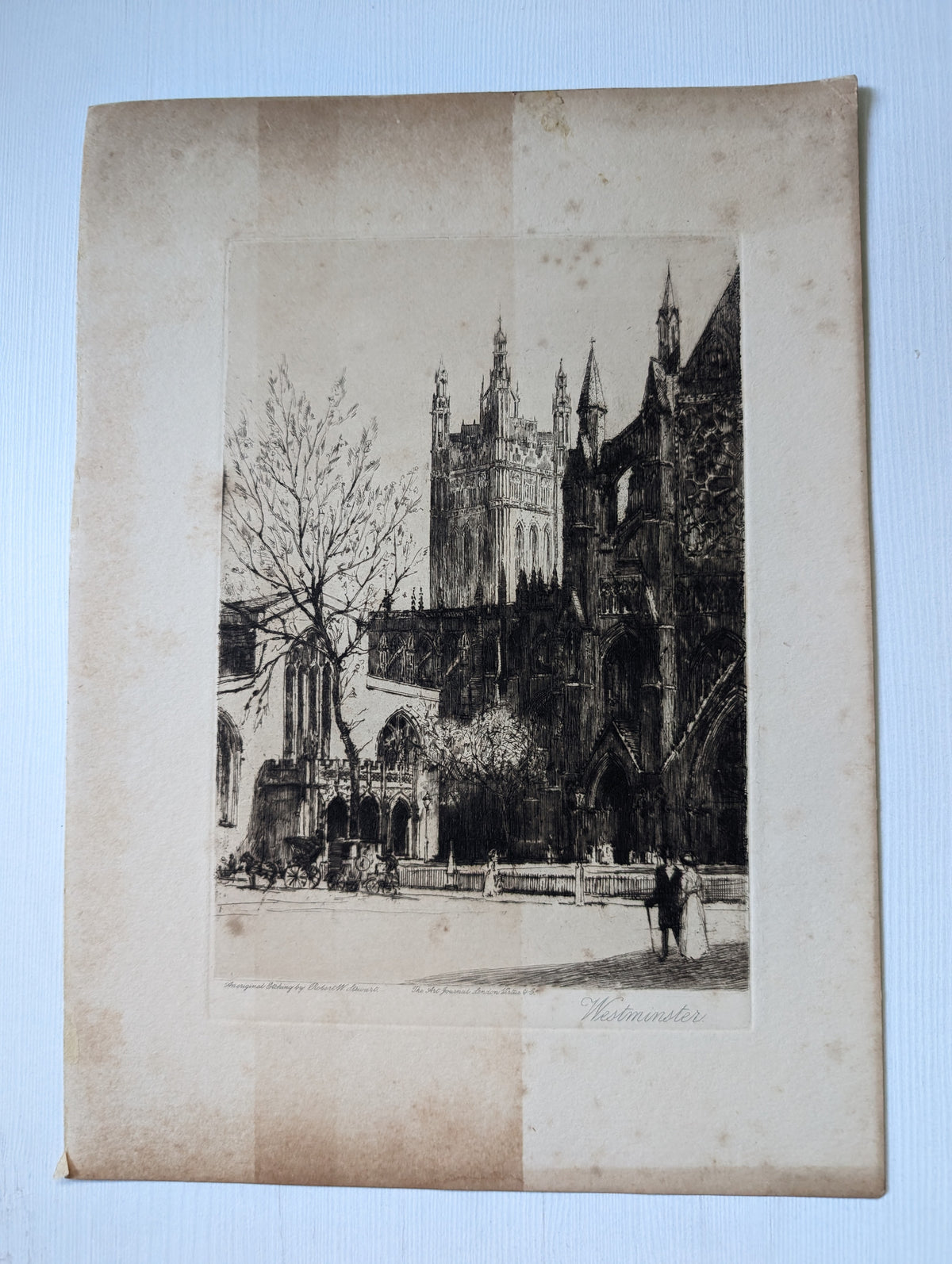 Antique Westminster Abbey Etching Print - Unframed
