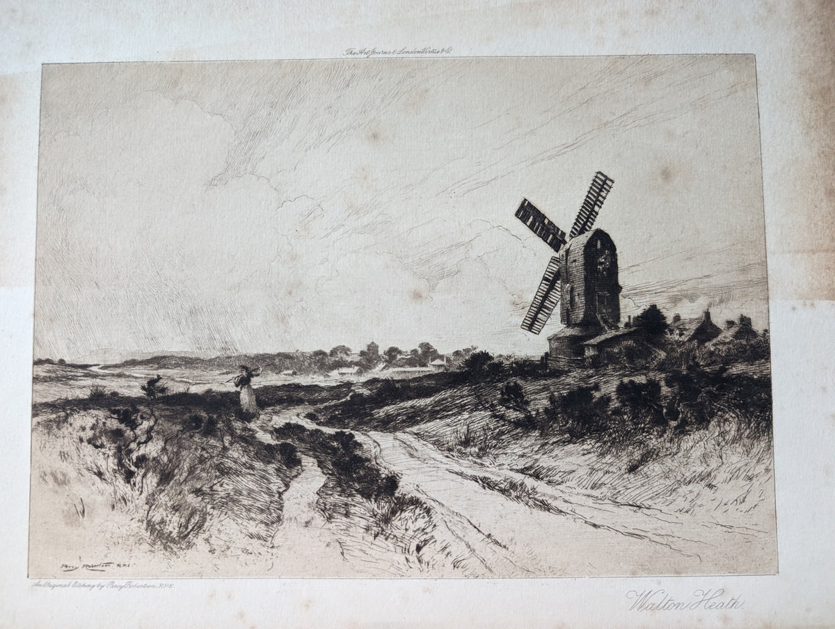 Antique Walton Heath by Percy Robertson RPE Etching Print - Unframed