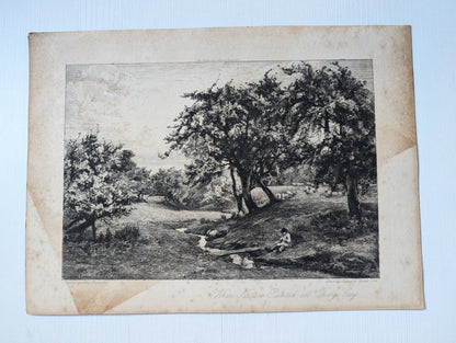 Antique "When Nature Painted All Things Gay" by Alfred Parsons Print - Unframed