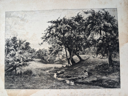 Antique "When Nature Painted All Things Gay" by Alfred Parsons Print - Unframed
