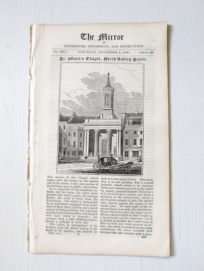 The Mirror of Literature, Amusement, and Instruction No. 458 - November 6, 1830