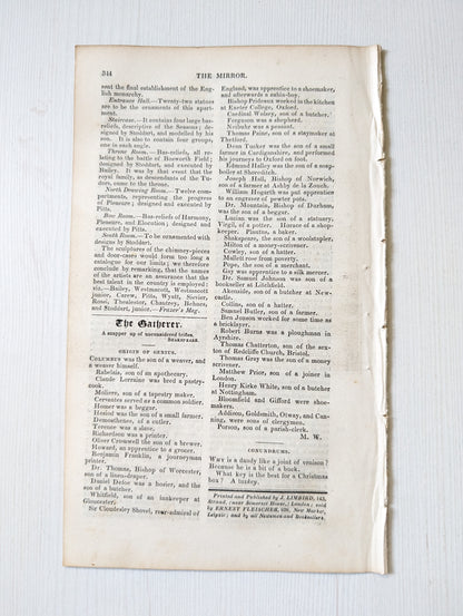 The Mirror of Literature, Amusement, and Instruction No. 458 - November 6, 1830