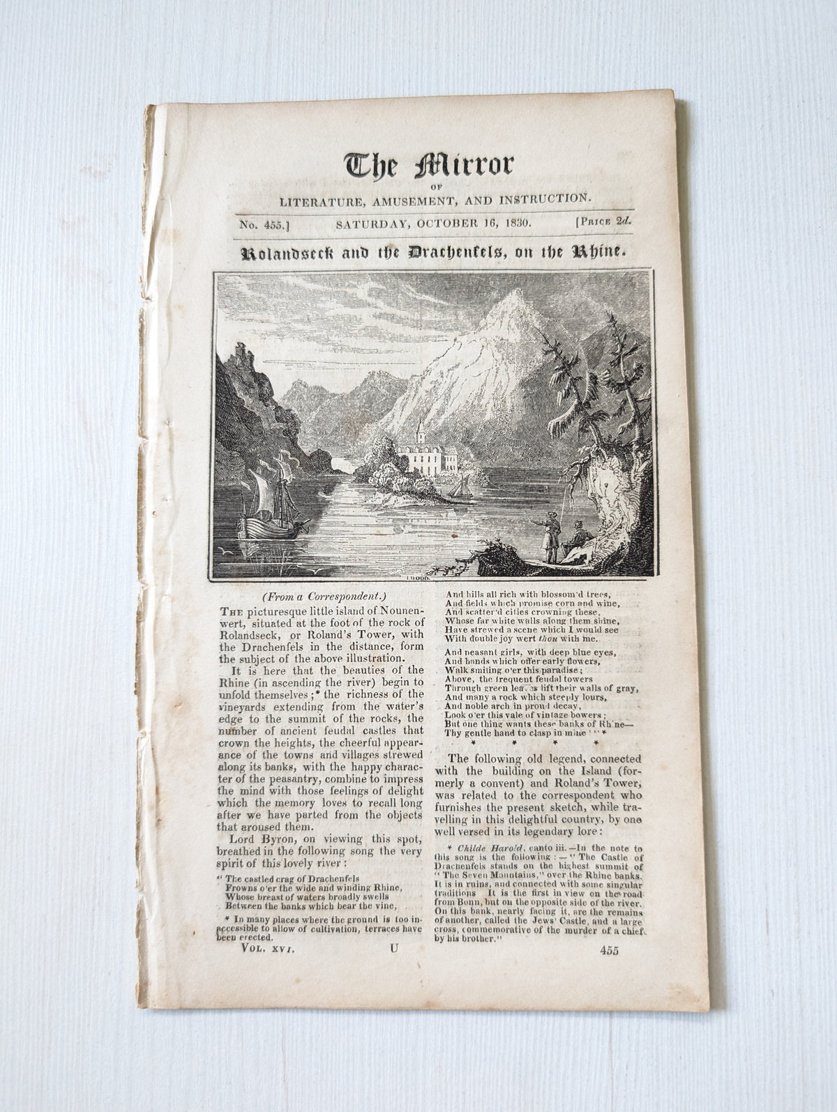 The Mirror of Literature, Amusement, and Instruction No. 455 - October 16, 1830