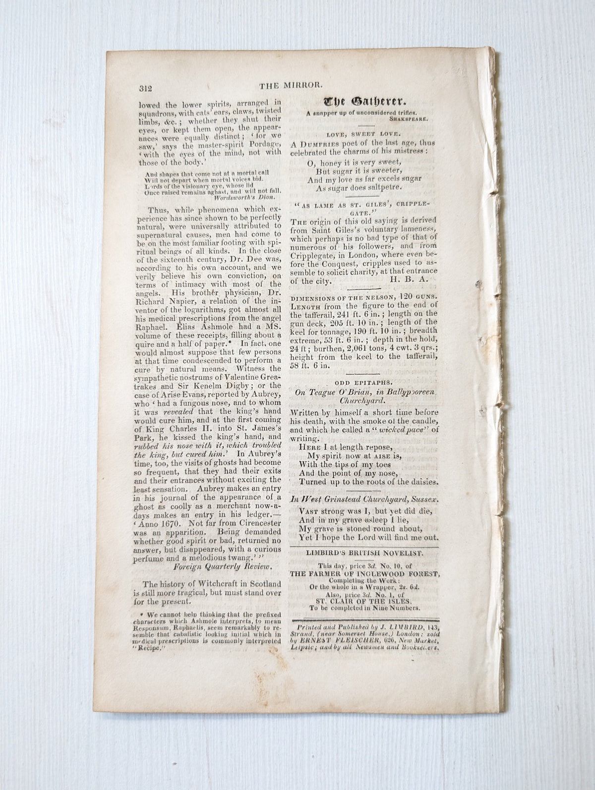 The Mirror of Literature, Amusement, and Instruction No. 456 - 1830