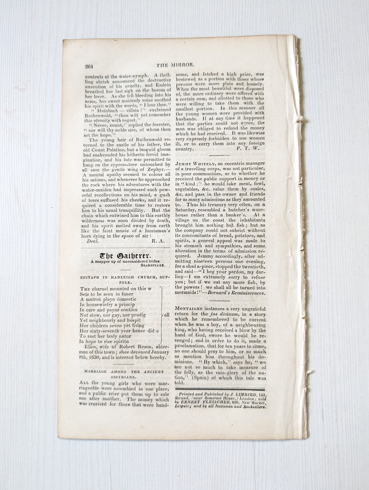The Mirror of Literature, Amusement, and Instruction No. 453 - 1830
