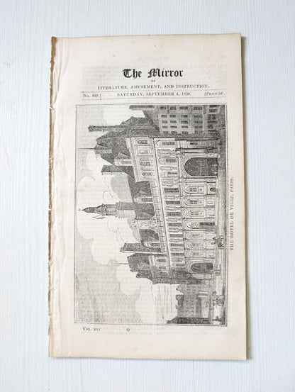 The Mirror of Literature, Amusement, and Instruction No. 449 - 1830