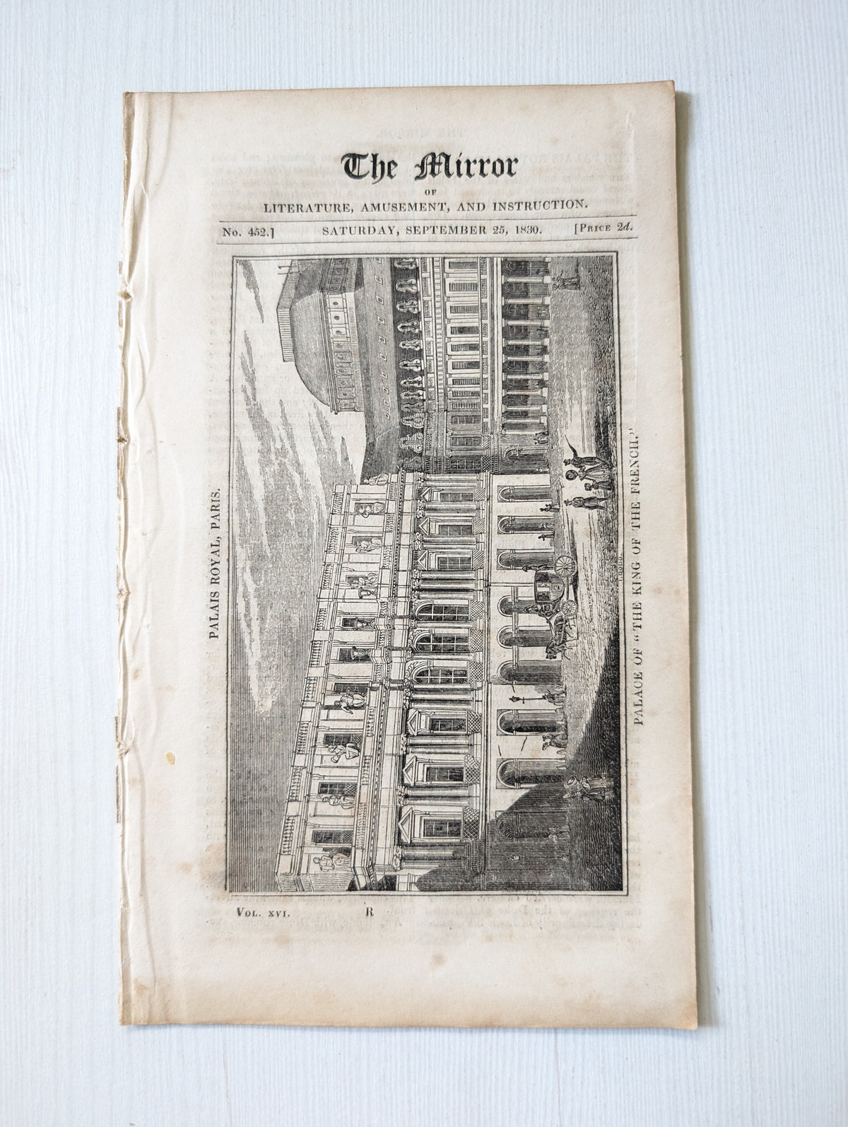 The Mirror of Literature, Amusement, and Instruction No. 452 - 1830