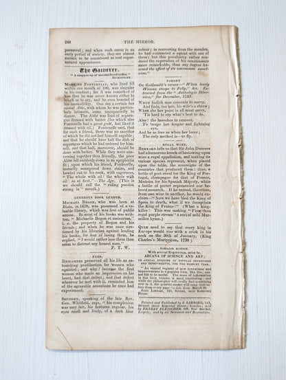 The Mirror of Literature, Amusement, and Instruction No. 452 - 1830