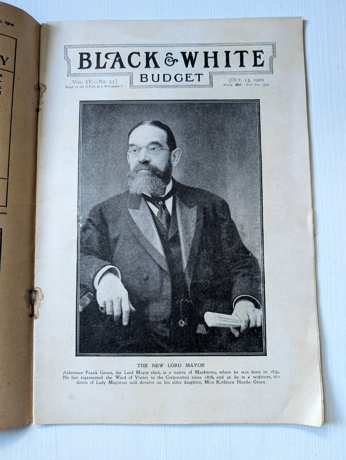 Black & White Budget Vol. IV No. 53 - October 13th, 1900