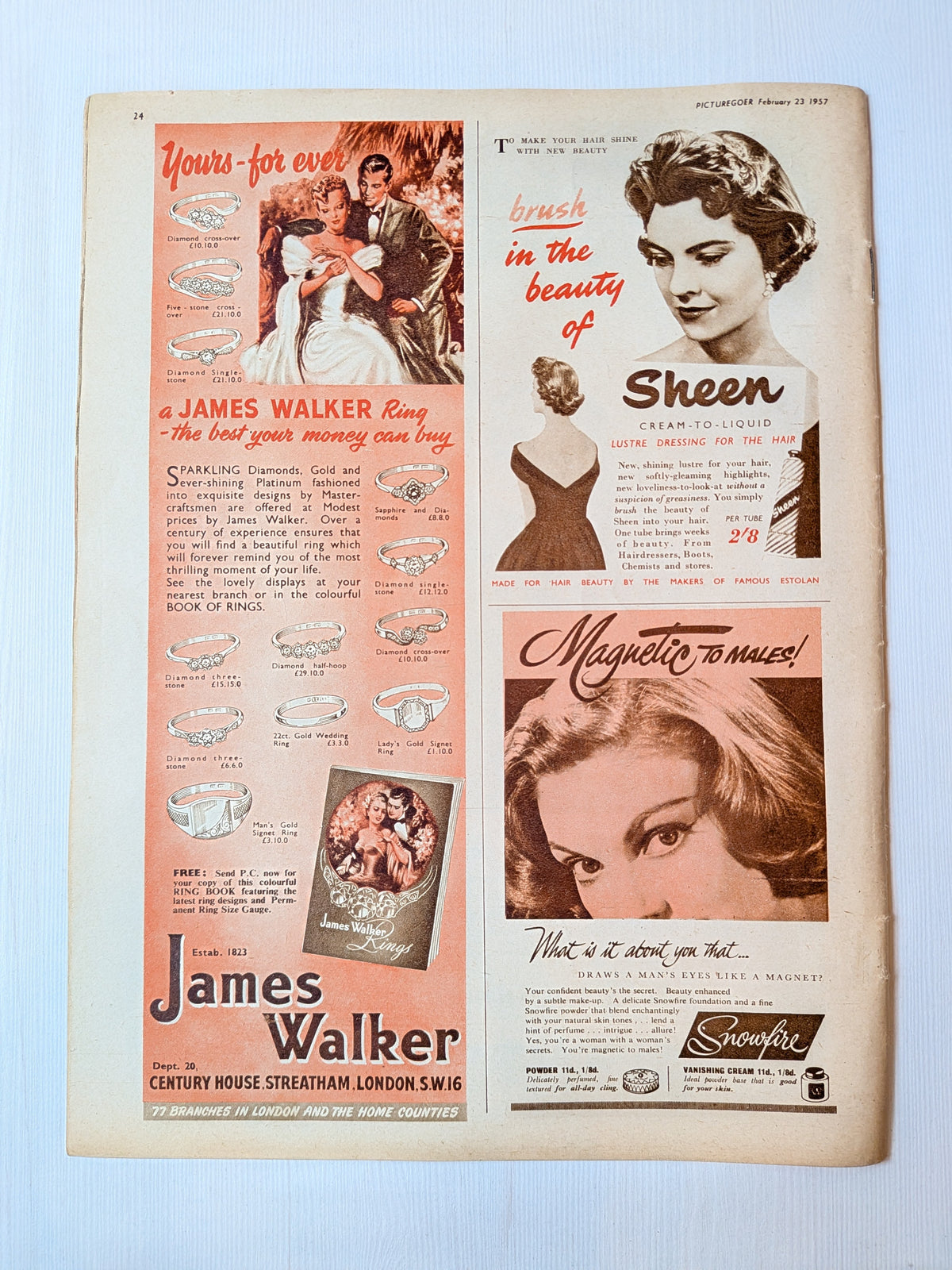 Picturegoer Magazine February 23, 1957 - Adele Collins + Zoe Newton Cover