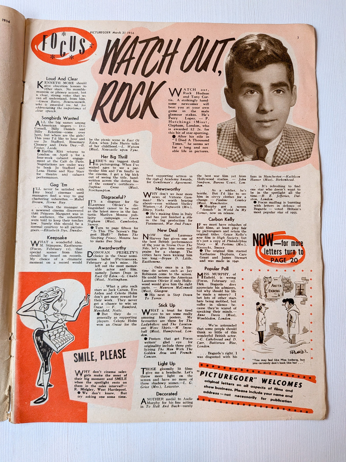 Picturegoer Magazine March 31, 1956 - April Olrich Cover