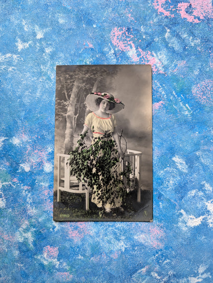 Antique Hand-Coloured Real Photo Girl Postcard - 2786/3 - Early 1900s