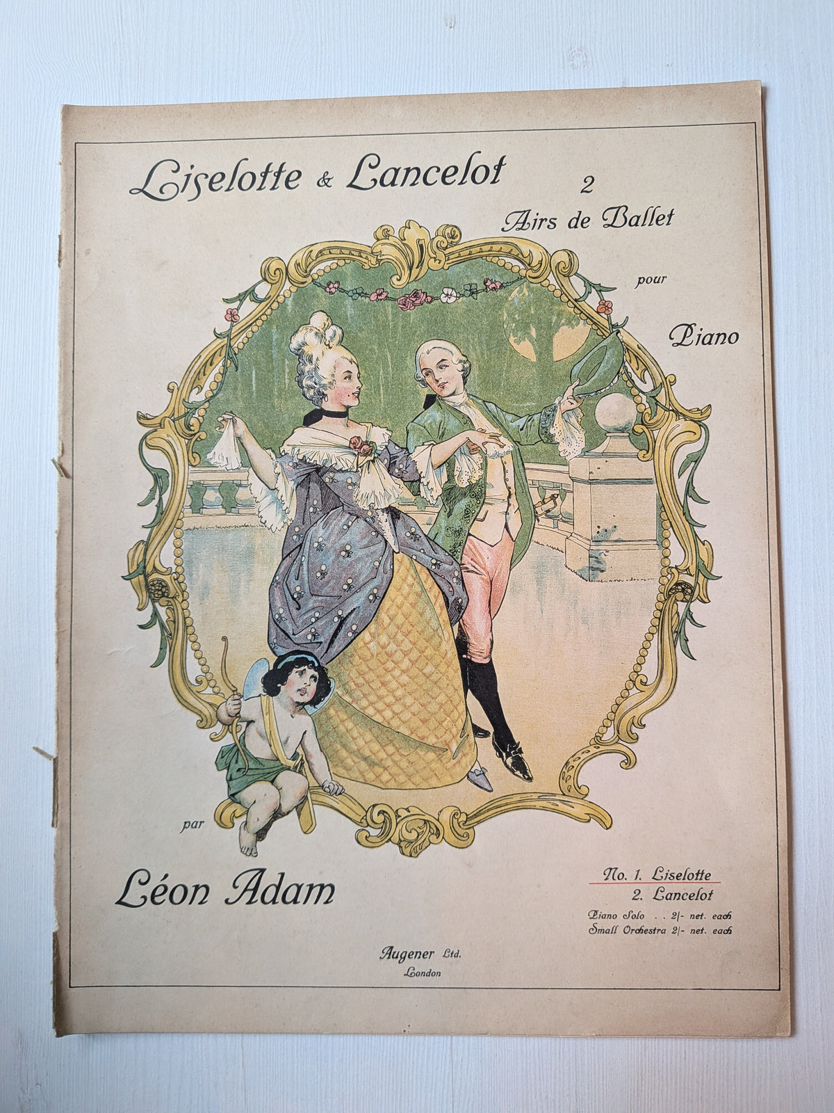 Antique Edwardian Sheet Music - Liselotte & Lancelot - 1911 - Augener Ltd