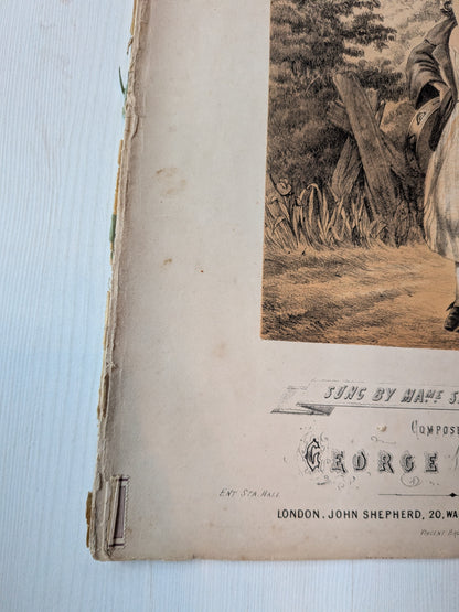 Antique Victorian Sheet Music - "The Ballad Singer" - 1860 - John Shepherd