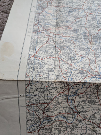 Vintage Motoring and Hiking Map Section J - 1940s Approx