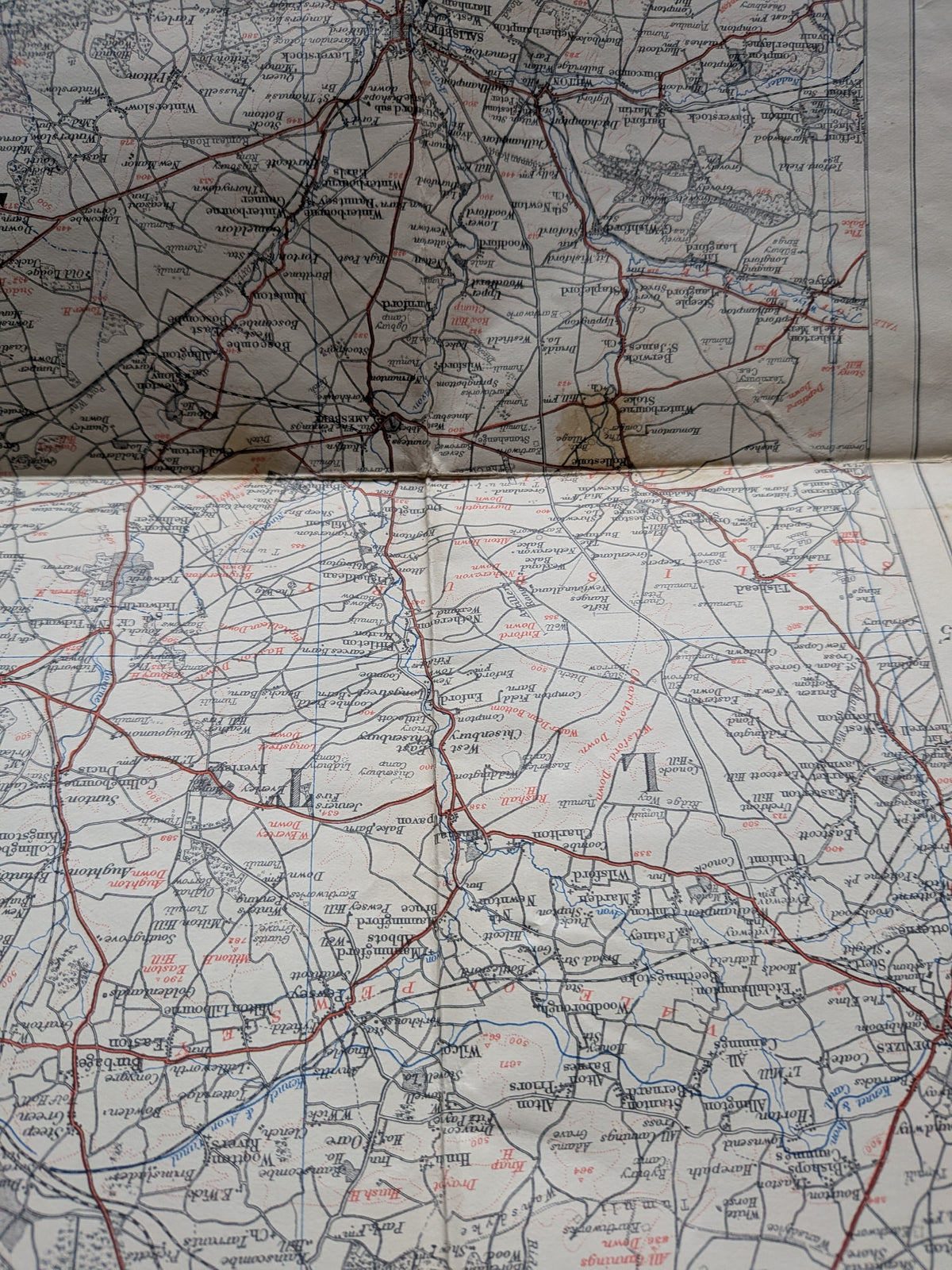 Vintage Motoring and Hiking Map Section J - 1940s Approx