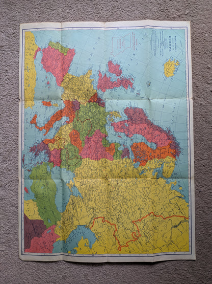 Vintage Rand McNally War Map of Europe - 1939 - Rand McNally & Company