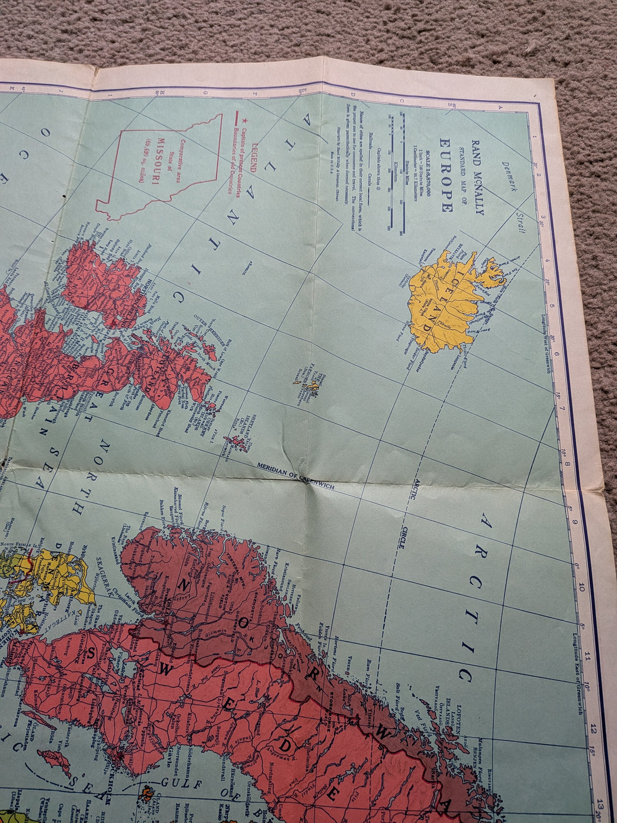Vintage Rand McNally War Map of Europe - 1939 - Rand McNally & Company