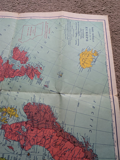 Vintage Rand McNally War Map of Europe - 1939 - Rand McNally & Company
