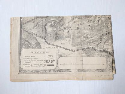 Antique Ordnance Survey Sheffield - Division of Borough Zincographed Map - 1885