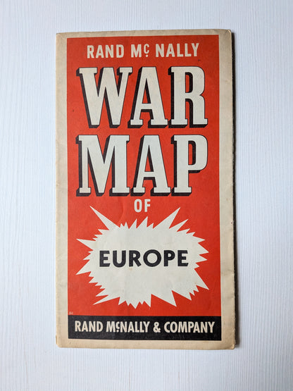 Vintage Rand McNally War Map of Europe - 1939 - Rand McNally & Company