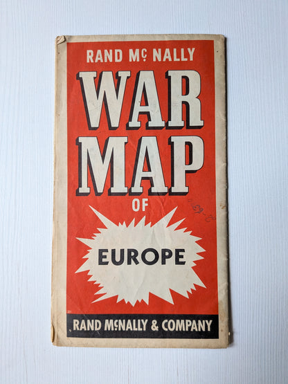 Vintage Rand McNally War Map of Europe - 1939 - Rand McNally & Company