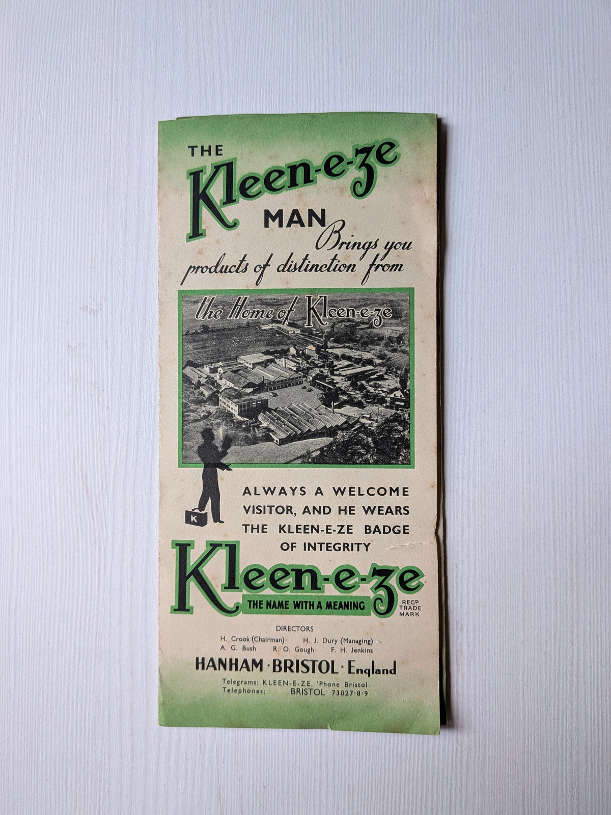 Vintage Kleen-e-ze Promotional Leaflet - 1953