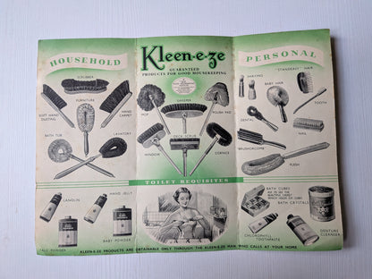 Vintage Kleen-e-ze Promotional Leaflet - 1953