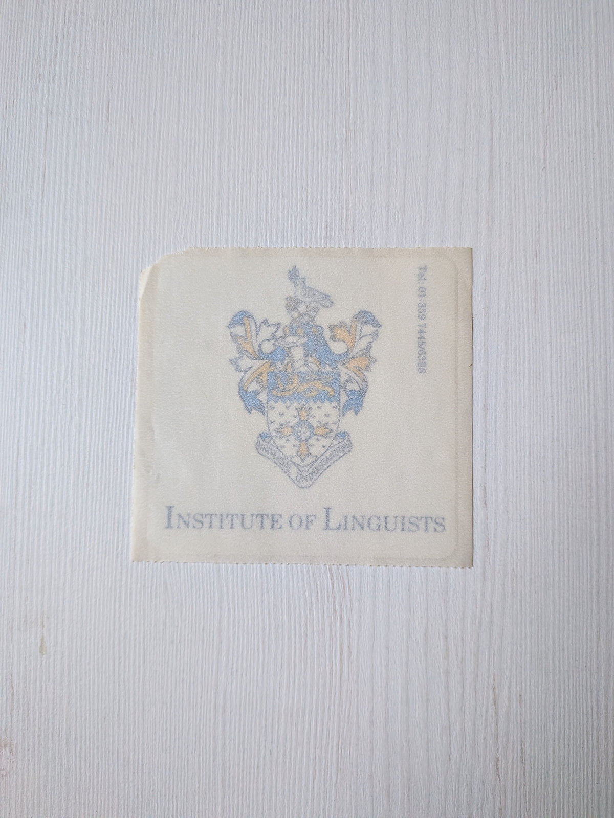 Vintage Institute of Linguists Coat of Arms/Crest Sticker