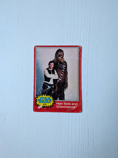 Vintage Star Wars Card #42A - Han Solo and Chewbacca - 1977 - Topps