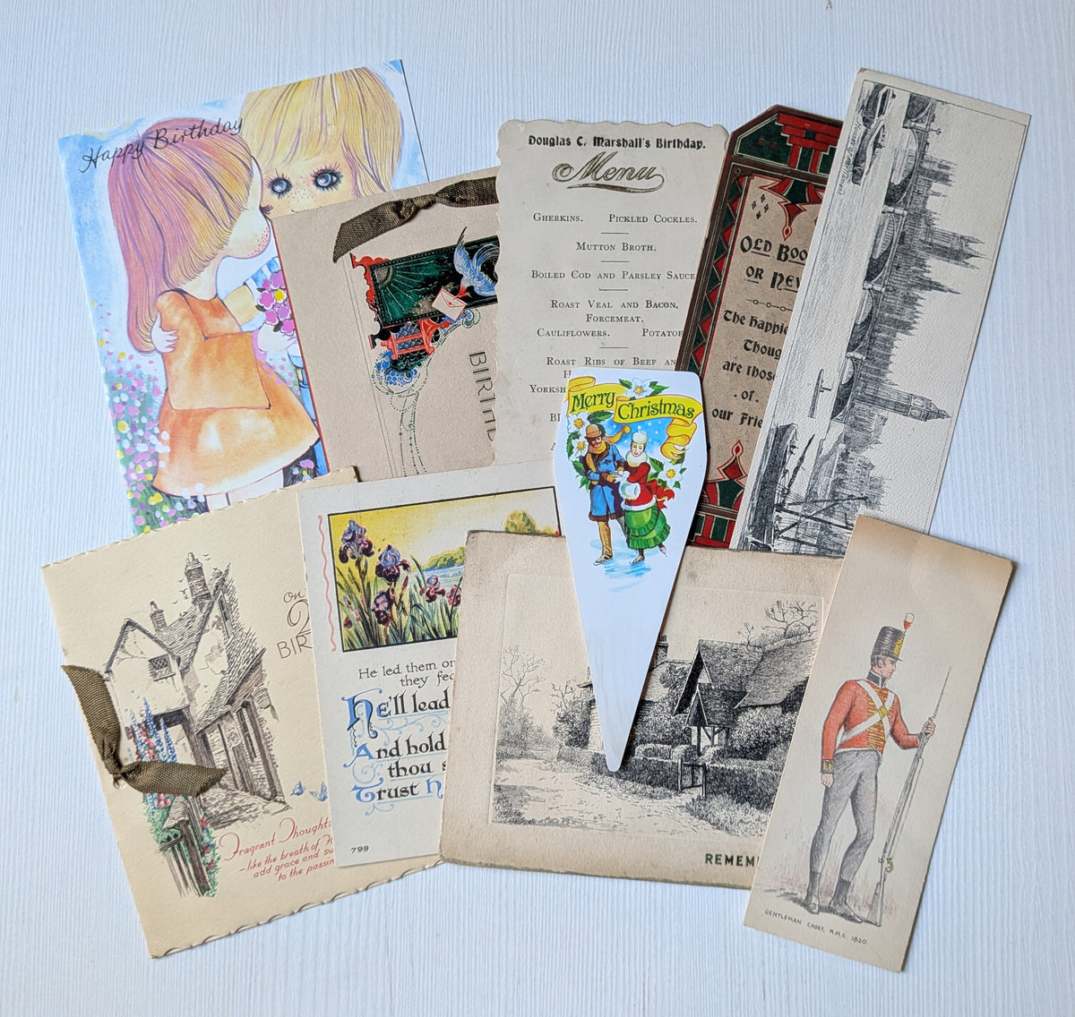 Antique and Vintage Paper Ephemera Bundle - x10 Pieces For Scrapbooking/Crafts #14