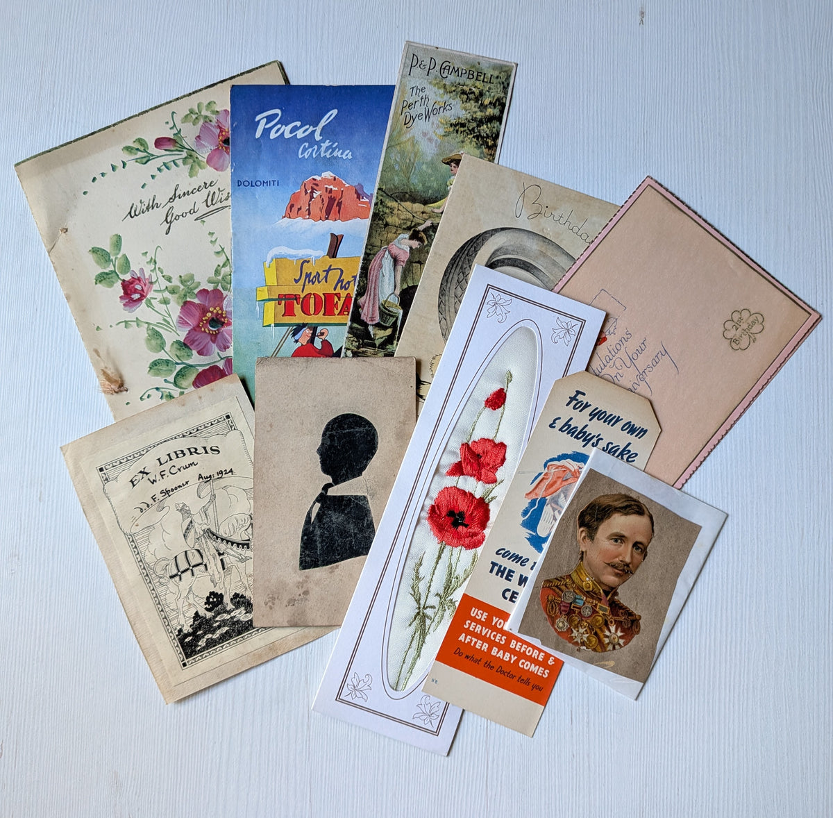Antique and Vintage Paper Ephemera Bundle - x10 Pieces For Scrapbooking/Crafts #13