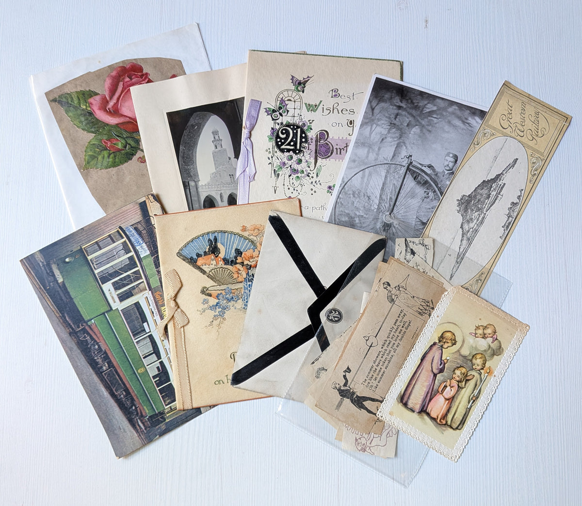 Antique and Vintage Paper Ephemera Bundle - x10 Pieces For Scrapbooking/Crafts #12