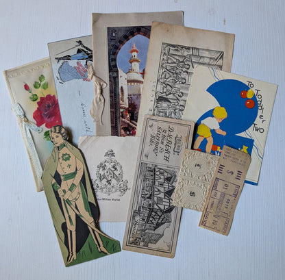 Antique and Vintage Paper Ephemera Bundle - x10 Pieces For Scrapbooking/Crafts #10