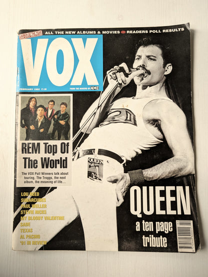 Vox Magazine February 1992 - Freddie Mercury Cover/Ten-Page Queen Tribute