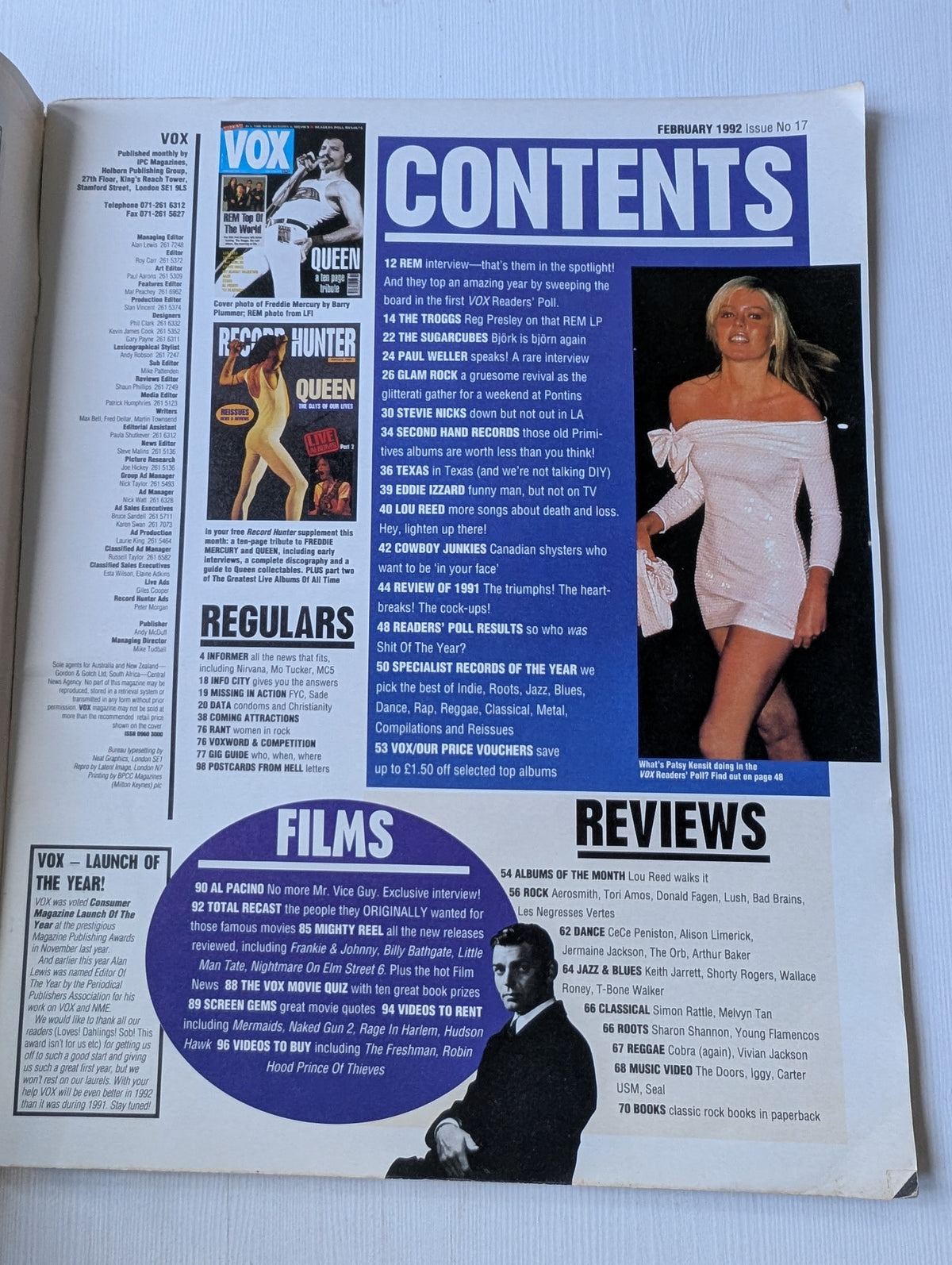 Vox Magazine February 1992 - Freddie Mercury Cover/Ten-Page Queen Tribute